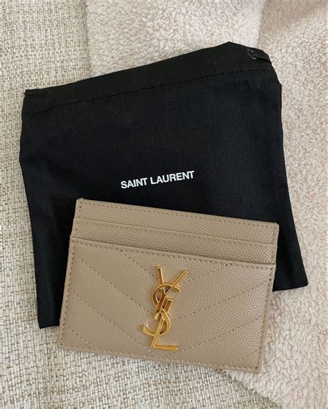 ysl card holder beige|ysl card holder selfridges.